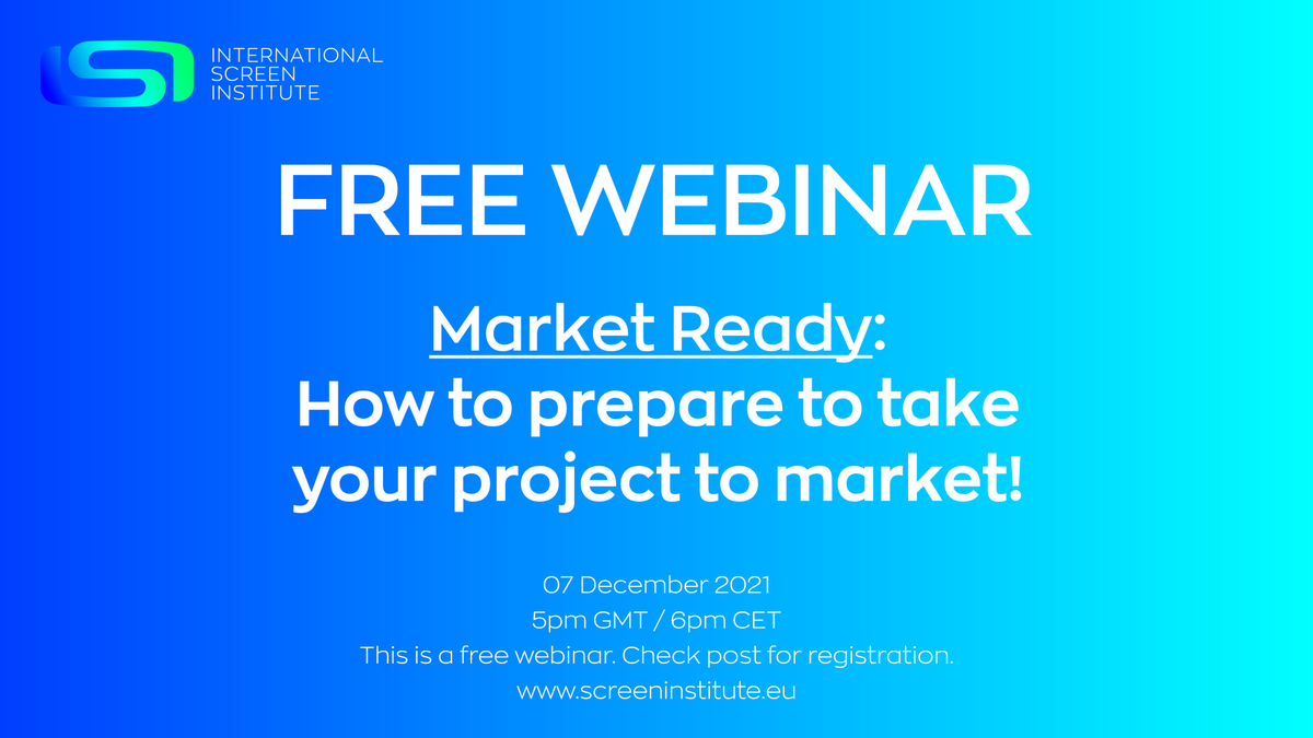 A new #ISI-Webinar is coming up:

"#Market Ready: How to prepare to take your project to market"

Are you planning on attending #IFFR (Rotterdam) or the #EFM (Berlinale)?  
This #webinar will help you to be best prepared to attend a film market.