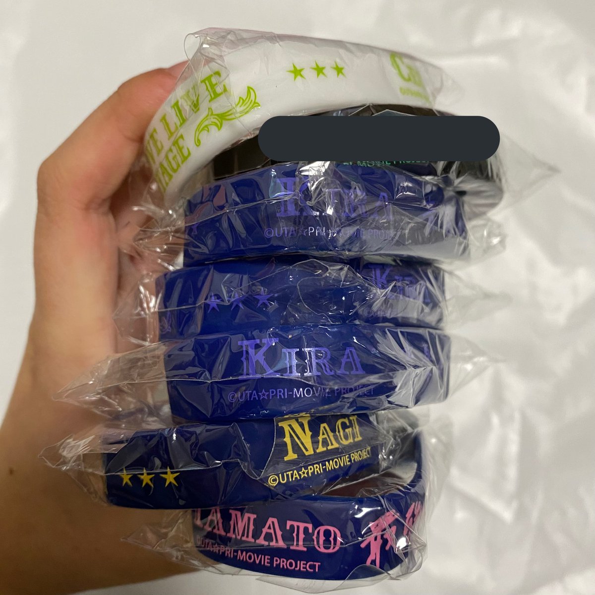 seiyu_suki07's tweet photo. 【交換】うたプリ プリライ 7th  特典　ラバーバンド ラババン

譲：セシル、綺羅3、ナギ、大和

求：那月＞蘭丸

郵送でのお取引。返信にお時間頂きますがご了承くださ��。
お気軽にお声がけください。よろしくお願いします。 https://t.co/8sFFNn0QQH