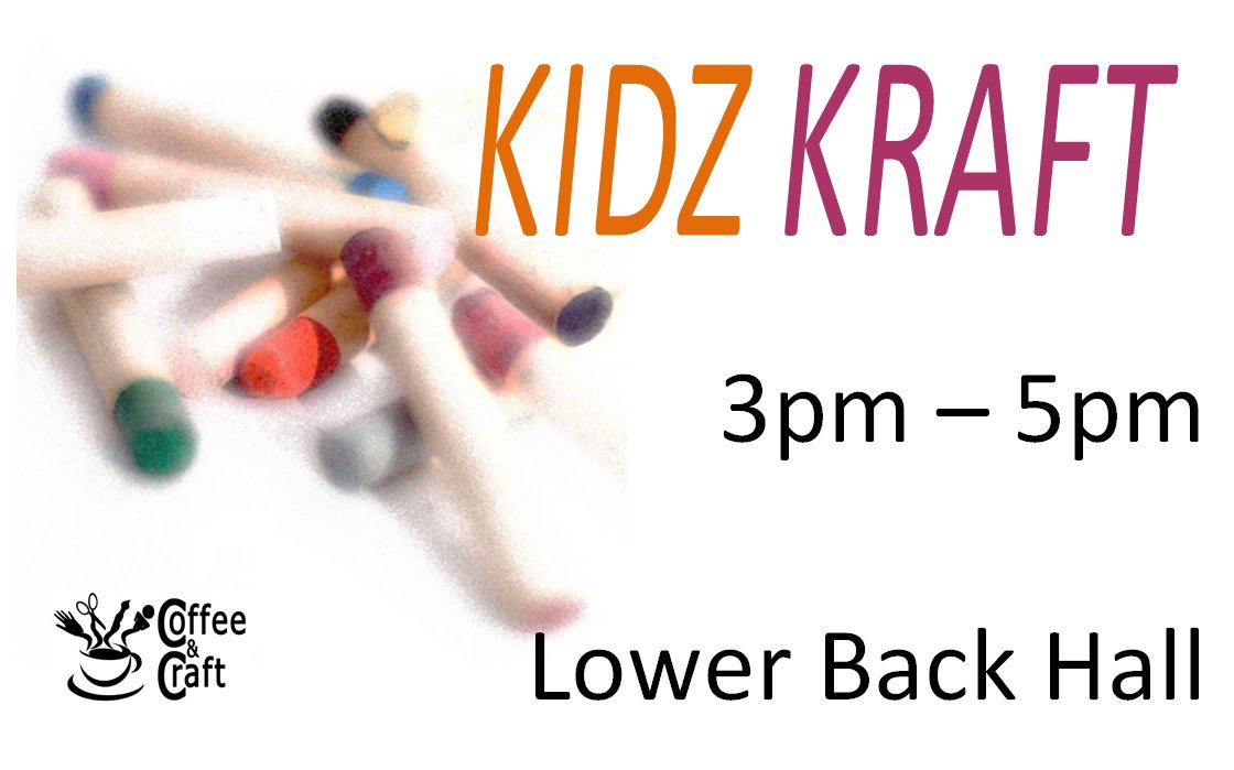 KIDZ CRAFT - today at 3pm at Coffee and Craft.
A creative after-school club that has lots to do for young school kids and a nice way for mums to relax, have a coffee and chat.
Cost £1.50
We look forward to seeing you there!