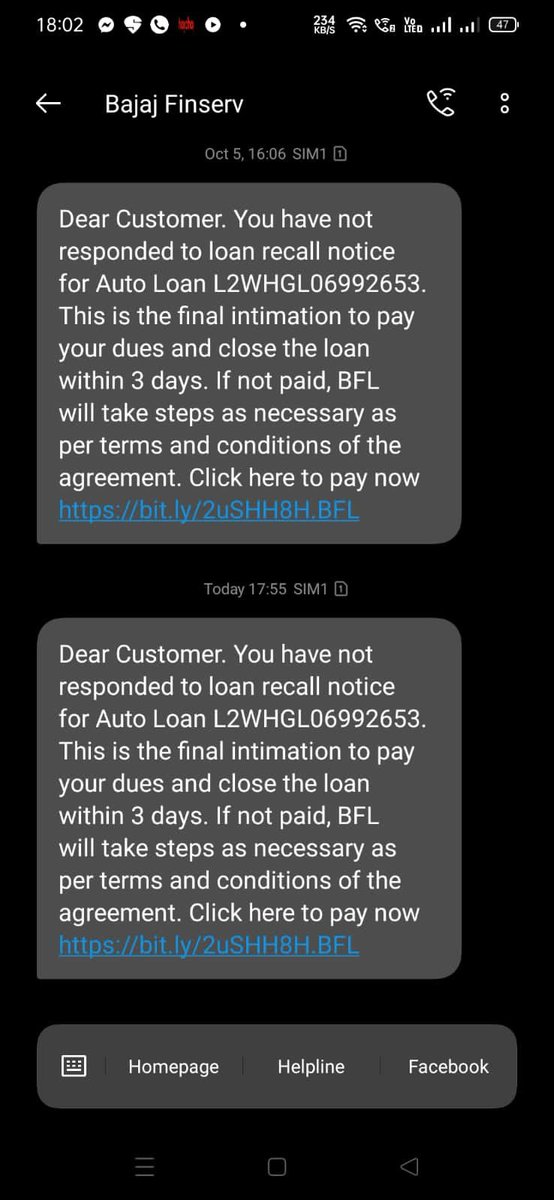 Subh62869's tweet photo. Chutiya, Fraud Company is @bajaj_ltd! Why sending me your messages? I can't pay right now, better I request you to hang me till death ,so that I get relieve of mental torture. Jago @RBI @DasShaktikanta @nsitharaman @indSupremeCourt @FinMinIndia @India_NHRC Jago @MamataOfficial https://t.co/zO4lDnRbqX