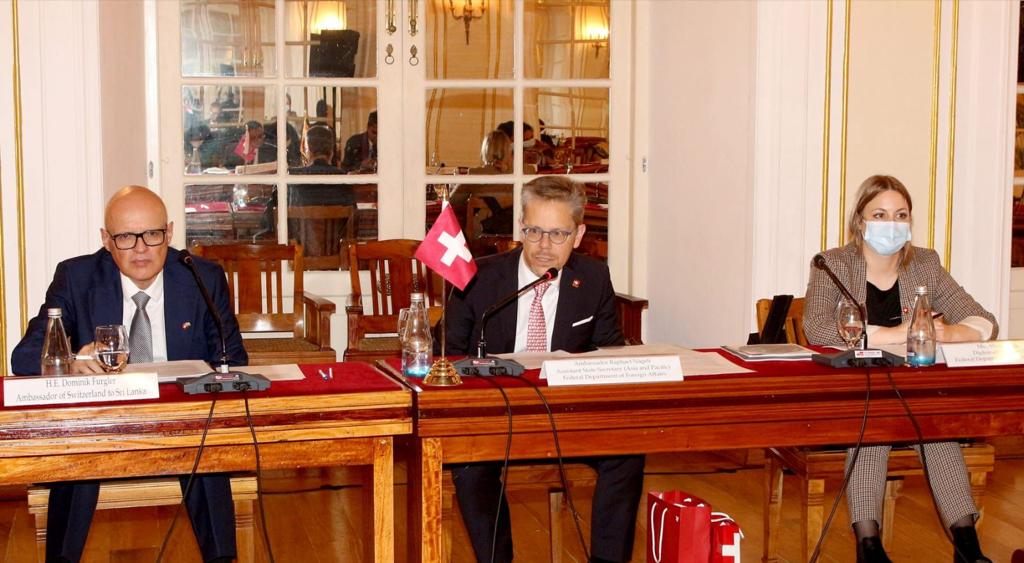 MFA_SriLanka's tweet photo. #SriLanka &amp; #Switzerland🇨🇭 held productive 3rd round of foreign office consultations led by Addl./State Secretary. Discussed issues ranging from pol. &amp; econ. cooperation, 65 years of dpl. ties, reconciliation,counter terrorism, migration, climate change &amp; multilateral cooperation https://t.co/DPAmIaByhu