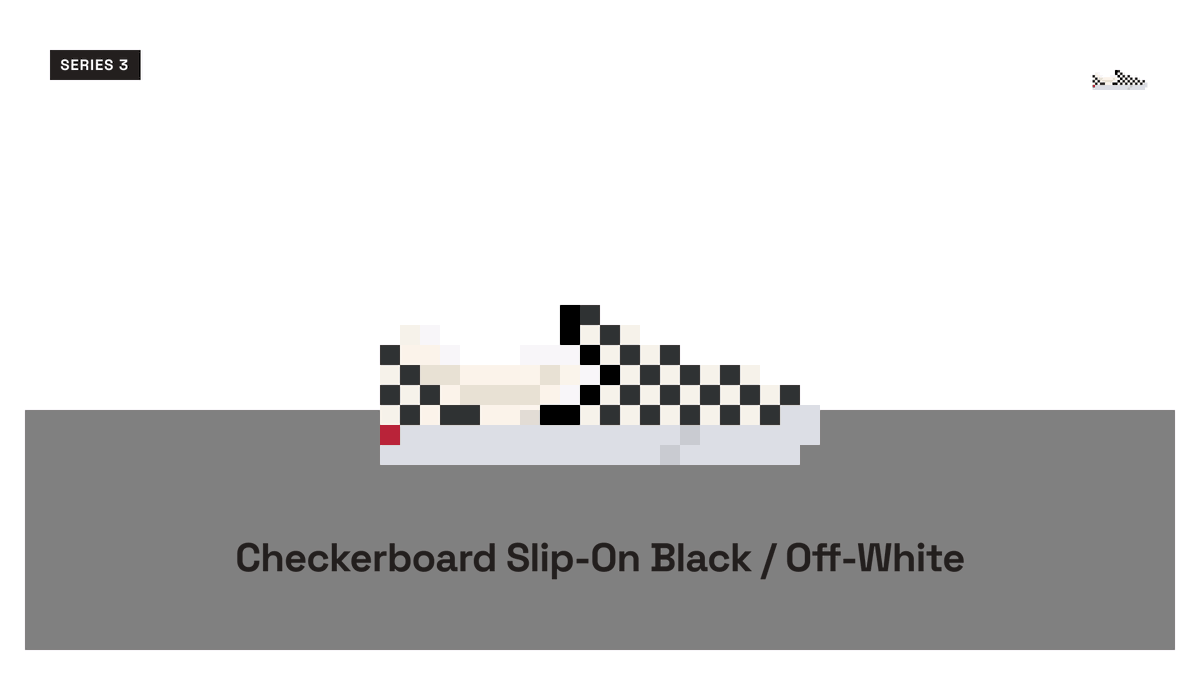 _CryptoSneaks's tweet photo. Anyone have a pair of these back in the day (or now? 😜) We love these @VANS_66 Checkerboard slip-on sneaks 😍. Now available as a part of Series 3 on @opensea https://t.co/seDfW1nOPp

#nft #crypto #nftartist #nftcollector #cryptosneaks #nftart #cryptoart #pixelart #pixelnft https://t.co/noyIqyqliK