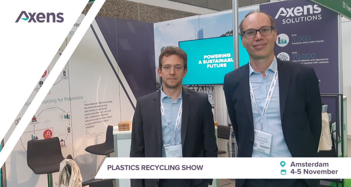 AxensGroup's tweet photo. #PRSE2021 | We were delighted to take part in @PRS_Europe Plastic Recycling Show ♻️ last week in Amsterdam, and meet various players from the industry. Many thanks for visiting our booth🤗! #PlasticRecycling https://t.co/wy3Kk9X40s