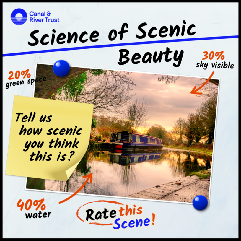 If you enjoy photos of our canals and rivers, then you'll love our new Rate this Scene game! 📸 You'll be part of our new study with <a href="/warwickuni/">University of Warwick</a> and help guide us on how we can make our canals more scenic 💙

Start voting now 🤩 ow.ly/Zast30rZymJ #ActNowForCanals