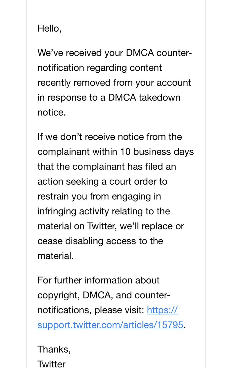 If there's no problem after the 10th, you're return my account. But it's been a month and nothing has been solved. How much longer do we have to wait? I've never violated the copyright, but I submitted everything I was told to do on Twitter.#0221049340
@Twitter @TwitterSupport