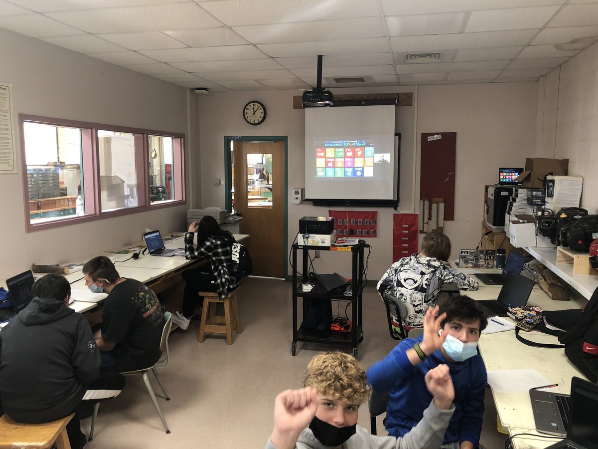 BWitmer20's tweet photo. @KrileyGabrielle did an awesome job with her micro teaching lesson this morning! The kids were into it and had a lot of great ideas about some of the Sustainable Development Goals in our school! #TeachAg #PSUAgEd22 @FosterDanielD https://t.co/as0squz0EH