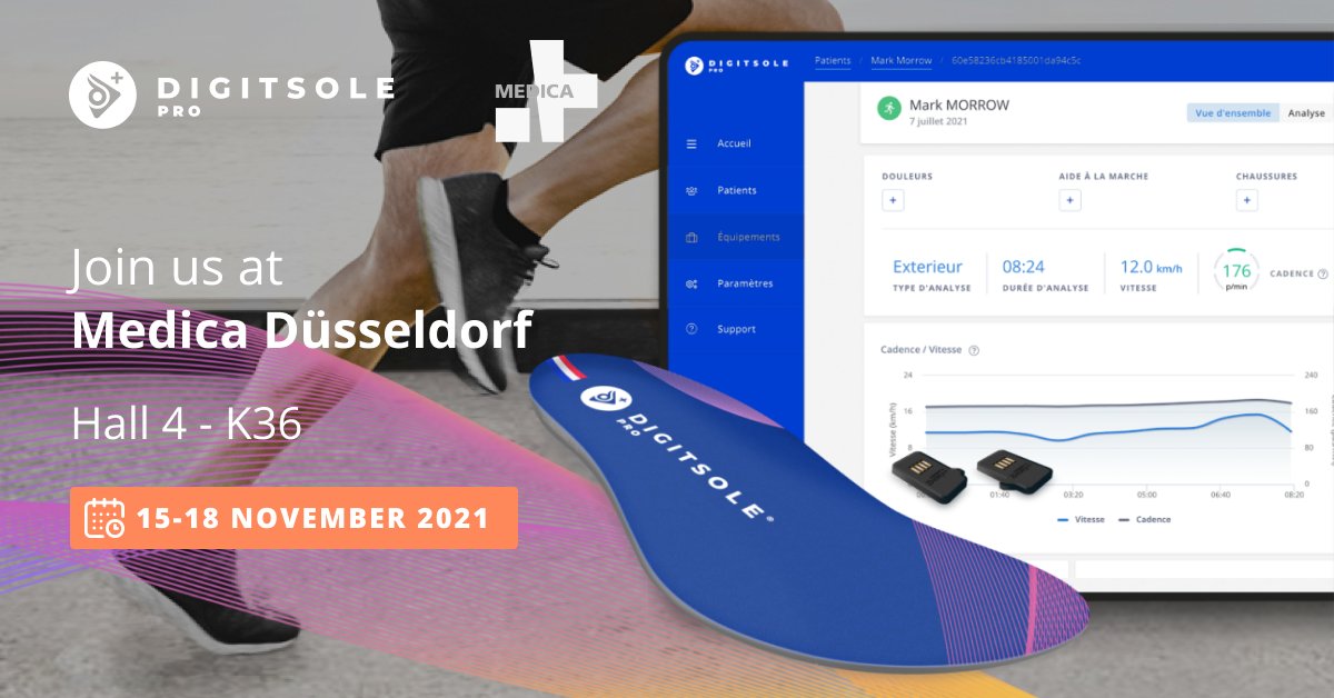 BalistonHealth's tweet photo. We'll be at @MEDICATradeFair Düsseldorf Nov 15 -18, 2021.
A superb opportunity to discover #DigitsolePro, an easy-to-use web application combined with connected insoles to improve the clinical assessment and monitor the rehabilitation of patients.
#medica2021 #Digitsole https://t.co/bJY0xkkPaq