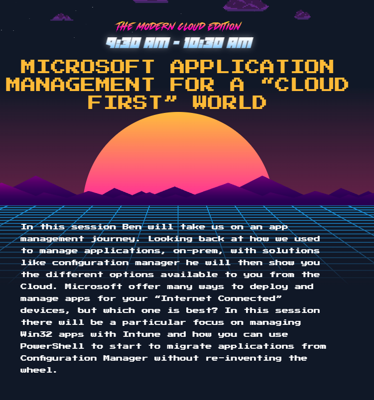 CloudCampQ1's tweet photo. With a little over a week to go to @CloudCampQ1, we're starting to look at our upcoming talks including @Microsoft Application Management for a "Cloud First" World with @byteben, Snr. Cloud Consultant with @TeamCloudWay &amp; MVP #MVPBuzz #Azure Learn more: https://t.co/HScmubtiKO https://t.co/p5jawhIQkr