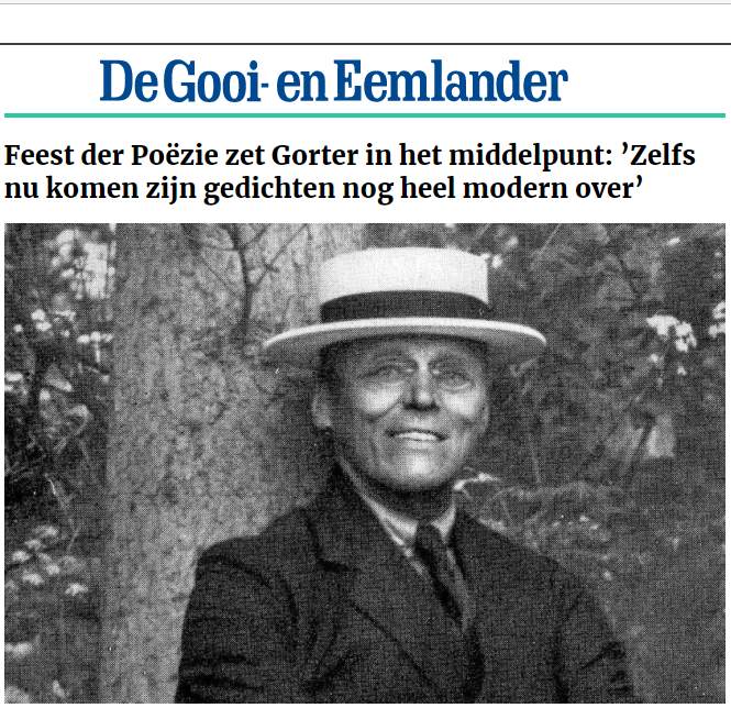 FeestderPoezie's tweet photo. Paginabreed in @gooieneemlander over onze voorstelling over Herman Gorter van aanstaande donderdag @LiveHilversum en over de nieuwe bloemlezing van @HetMoet_nl!
https://t.co/9PvHaP1gNq
.
#hermangorter #hetgooi #tgooi #poëzie #voorstelling #liederen #poëziefilm #gorter #hilversum https://t.co/3GnVs4K3Mp