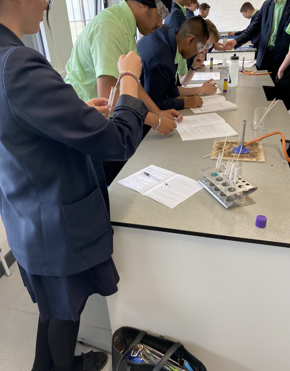 Year 10 students getting to grips with ion testing in todays lessons.