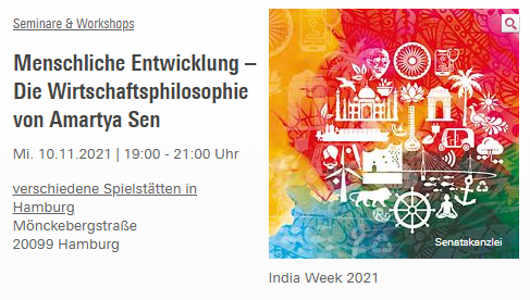 goliathwatch's tweet photo. Wir sind auf der #IndianWeek Hamburg: "Menschliche Entwicklung - die Wirtschaftsphilosophie von Amartya #Sen" Onlinevortrag #Capability Ansatz, #HumanDevelpment - Anmeldung/Login hier: https://t.co/7pOr9m6sa6 https://t.co/cTictVJzVp