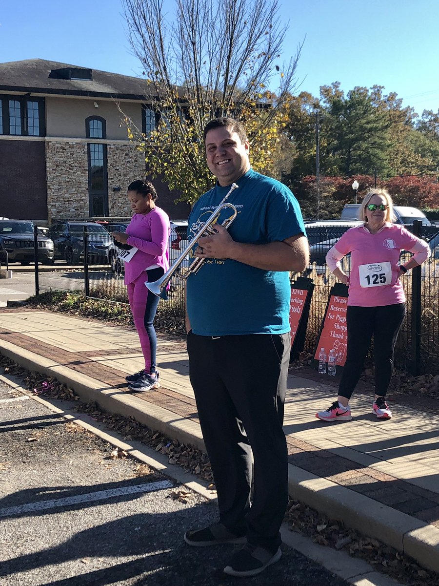 AlSymMusicians's tweet photo. The @AlSymMusicians were proud to participate in yesterday’s #pinkupthepace 5k! We had runners, walkers, and our trumpet section provided the “first call.” Thank you @BCRFAlabama for hosting such a great event and allowing us to be a small part of it! 🎶🏃♂️🏃♀️🎺 https://t.co/G23TblsXxk