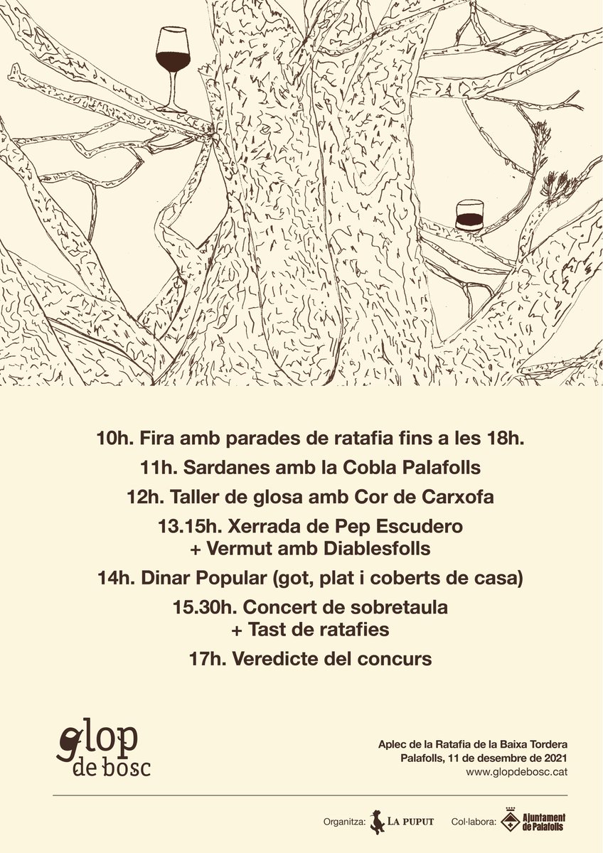 AjuntamentPLF's tweet photo. 🍷 Aquest desembre...

🫒 La Puput i @glopdeboscaplec ens duu l'Aplec de la Ratafia de la Baixa Tordera, perquè tots macerem amb el temps! 

📆 Reserva't la data del dissabte 11 de desembre i participa a les activitats! https://t.co/W22AA5Braz