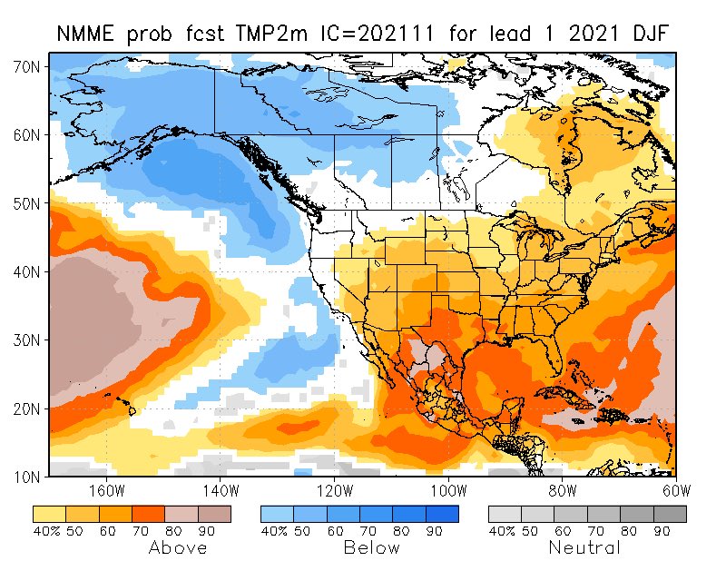 TDSwx's tweet photo. New seasonal data in for #Winter 2021-22 suggests above normal temperatures for much of the country, with wet conditions north and dry conditions south. That isn’t to say we won’t get cold shots, though, and this data tends to be warm-bias. #INwx #ILwx #OHwx #MIwx #WIwx #USwx https://t.co/5HxkbFVwC8