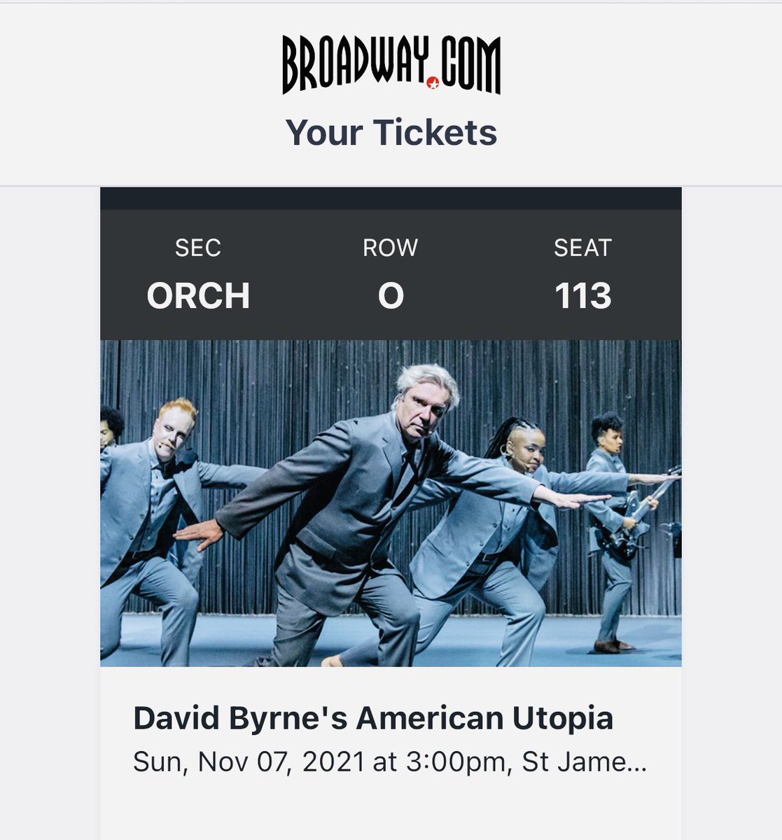 bridgetmoynahan's tweet photo. Thank you @DBtodomundo, the whole band, St. James Theatre, and every usher itโs so nice to be back to the theatre! @americanutopia
#sofun #sonow #soneeded https://t.co/6jeqM6Hw1f