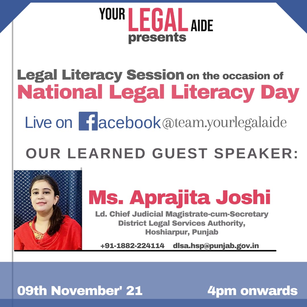 _yourlegalaide_'s tweet photo. Join us for our Facebook Live on 9th November, 4PM onwards via  following link:  https://t.co/81Z4zTXgQj

#livesession #Facebook #Livestream #online #legal #law #literacy #livetalk #JoinUs #LIVE #awareness #November #learning #livestreaming #free 
#yourlegalaide #teamyla #yla https://t.co/5ygBWwxzol