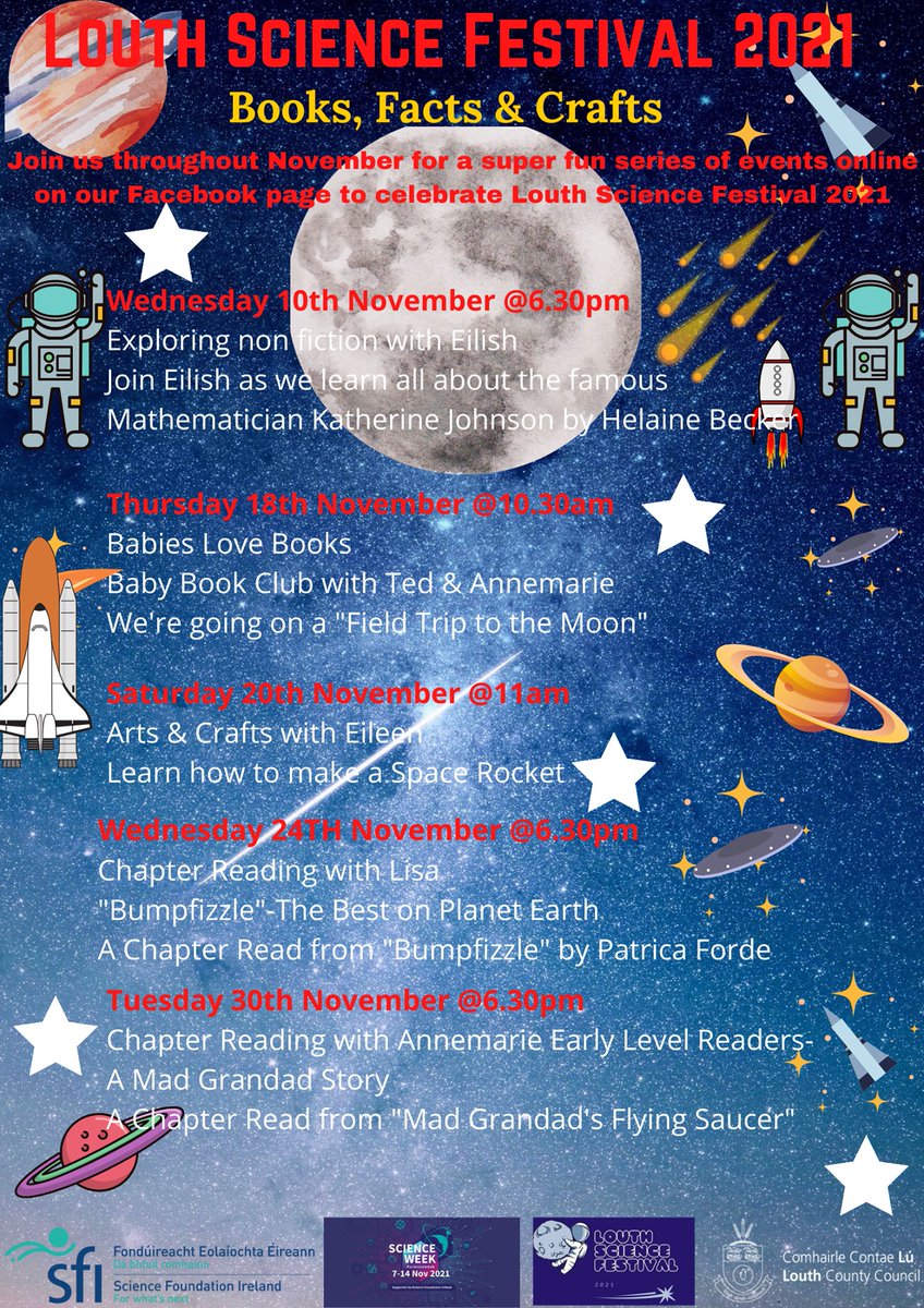 It's all about Science this month at #louthlibraries - We have plenty of science themed Books, Facts and Crafts as part of the Let's Get Reading initiative for all the family to enjoy. 
#RightToRead #LSF2021 #LouthScienceFestival #ScienceWeek <a href="/LibrariesIre/">Libraries Ireland</a>
<a href="/genesislouth/">The Genesis Programme</a>