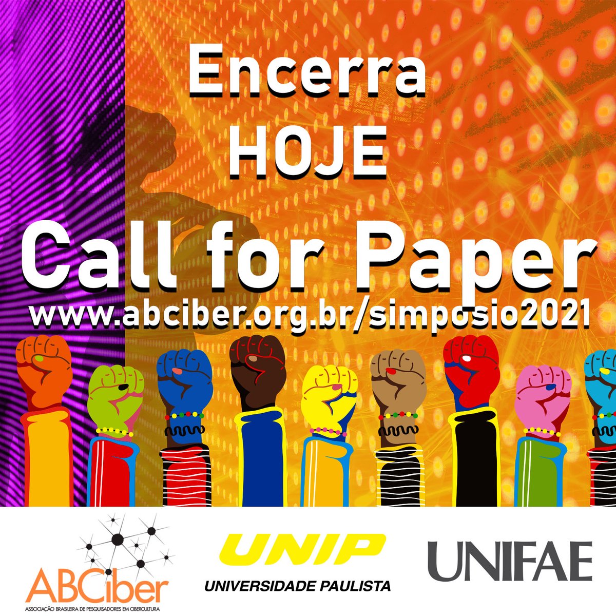 ABCiber's tweet photo. ATENÇÃO!!! 
O PRAZO PARA SUBMISSÃO DE RESUMOS ENCERRA HOJE! 
Envie pelo site: https://t.co/mPuR3hNPiO

#abciber #abciber2021 #abciberXIV #submissão https://t.co/r3T3T5uL8O