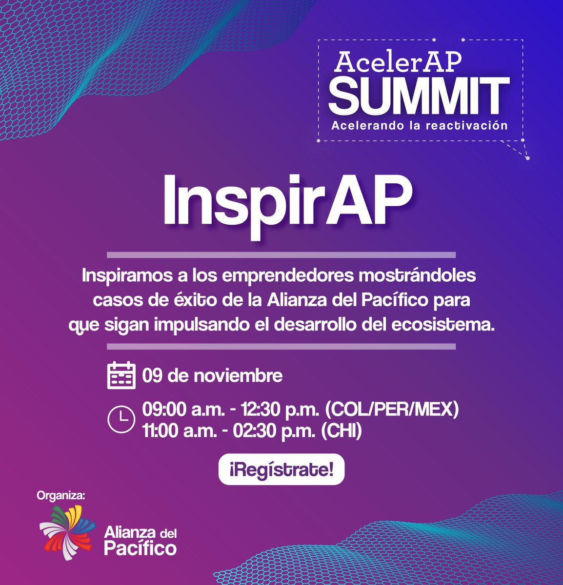 InnpulsaCol's tweet photo. ¡Sé parte del mayor evento de la @A_delPacifico 👉 #AcelerAPSummit! Conéctate este 📅 9 y 10 de nov. en un espacio enfocado en inspirar, visibilizar y conectar a los diferentes actores del ecosistema de #emprendimiento e #innovación👏.
Regístrate YA: https://t.co/841edUM1d4
👀👇 https://t.co/anSjGOVwAv