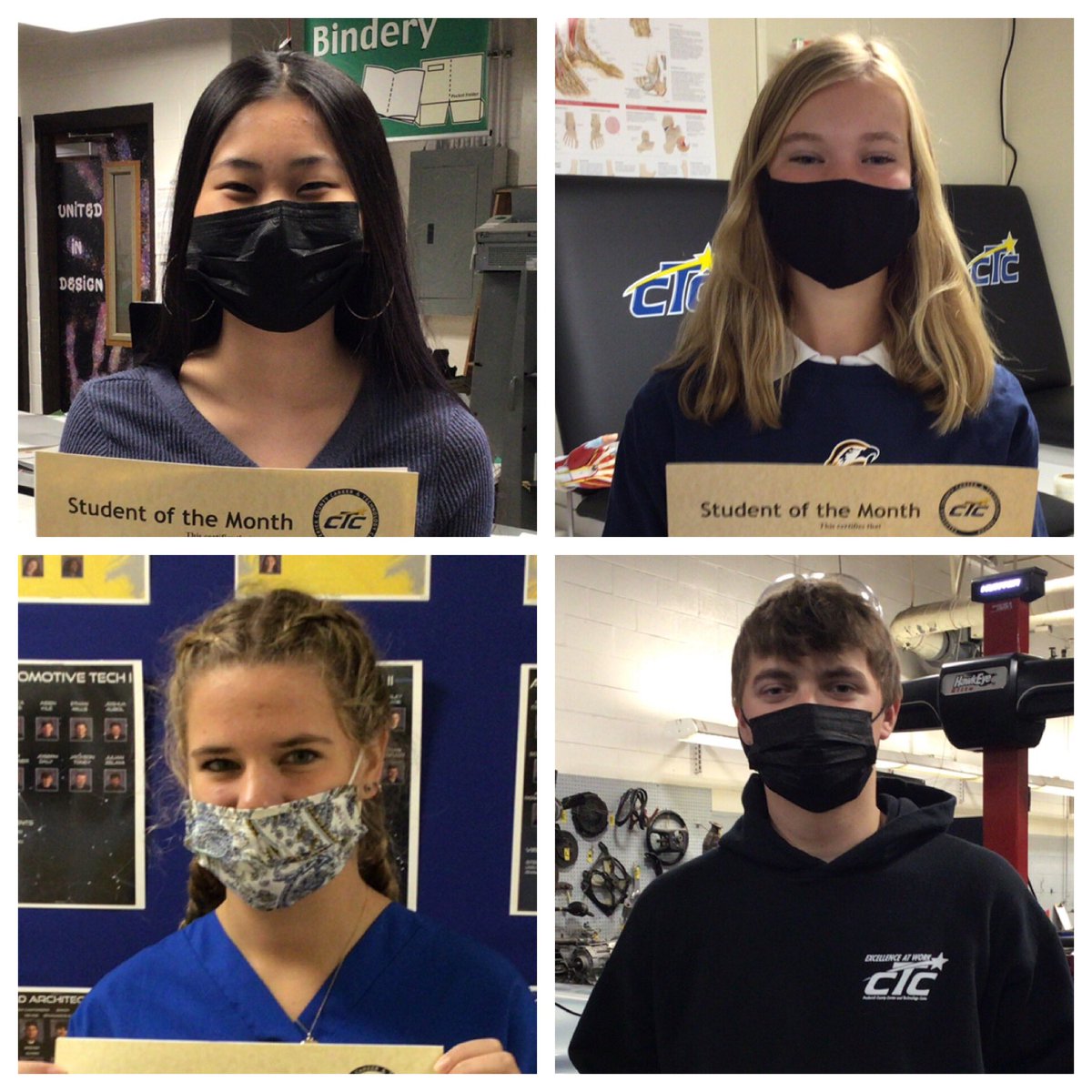 CTCPrincipal's tweet photo. Congrats to our latest @FrederickCTC Students of the Month: Jaden (DDPM1), Jenna (Ph Rehab), Ann (TAM2), Johana (Landsc1), Shea (AOHP), Ryan (AutoTch1),  Eleanor (Nursing) &amp; Brandon (DDPM)! @AohpCtc @Landscape_CTC @autotechctc @teachacademyctc @ddpmctc @CTEKPearl https://t.co/tM6pLLBHpL