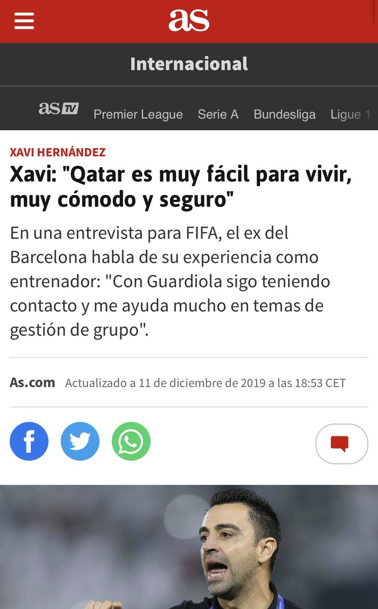 victorg91's tweet photo. Muchos celebran el regreso de Xavi al Barça. Yo no puedo olvidarme de sus declaraciones sobre Qatar

Elogiar un país con penas de latigazos y de muerte, discriminación de las mujeres, persecución del colectivo LGTBI, semiesclavitud laboral… demostró poco interés por los DDHH https://t.co/NcPfVSnCgk