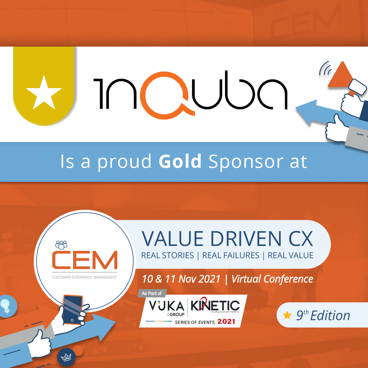 inQubaCX's tweet photo. Please join us at @CEMAfricaSummit 2021 where @MichaelRenzon will be talking about 'From Journey Mapping to Journey Management'. Register for free now:
https://t.co/ReYmPGMCFE
@KineticEventsSA https://t.co/7HB82ZwHEc