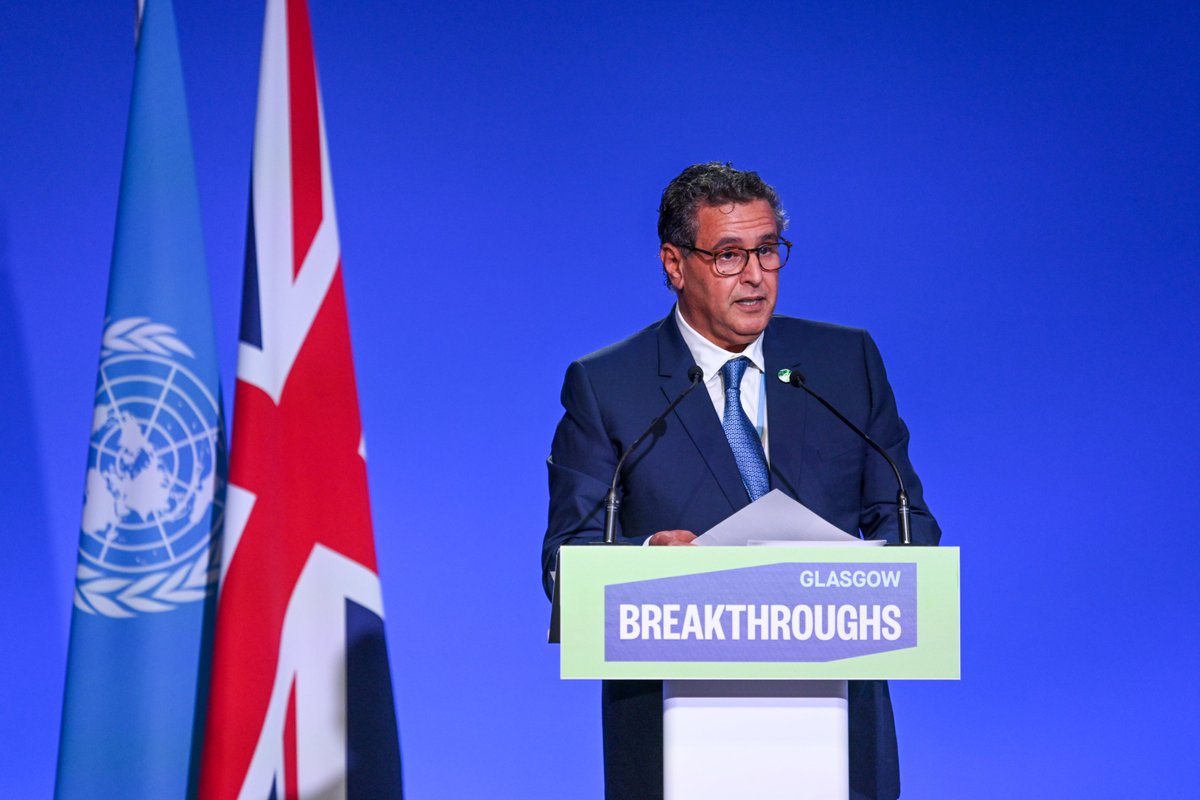 🇲🇦 <a href="/ChefGov_ma/">رئيس الحكومة المغربية</a>: "Morocco joins fellow #African countries in more assertive support for efforts to combat the devastating effects of climate change", including through its #Adaptation of agriculture initiatives, and 3 African Climate Commissions launched in 2016.  #COP26