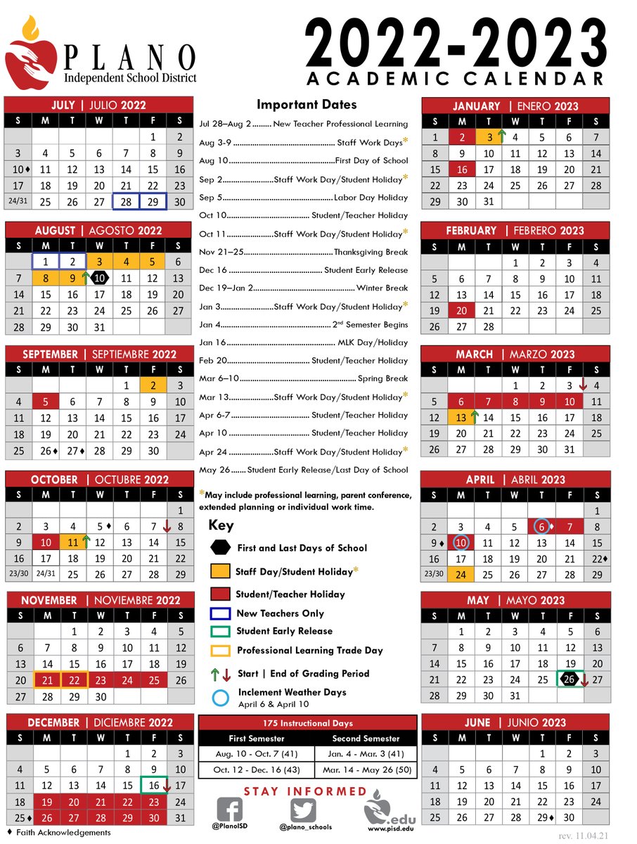 Heb Isd Calendar 2022 2023 Jackson Elementary (@Jacksonplano) / টুইটার