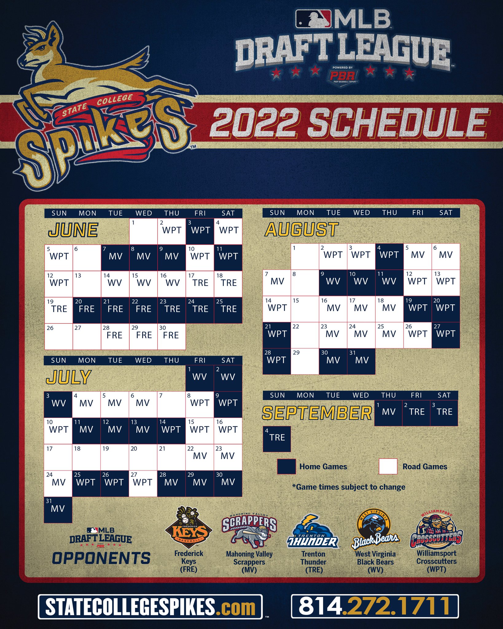 State College Spikes on Twitter "Our 2022 mlbdraftleague schedule is out, with 40 regular