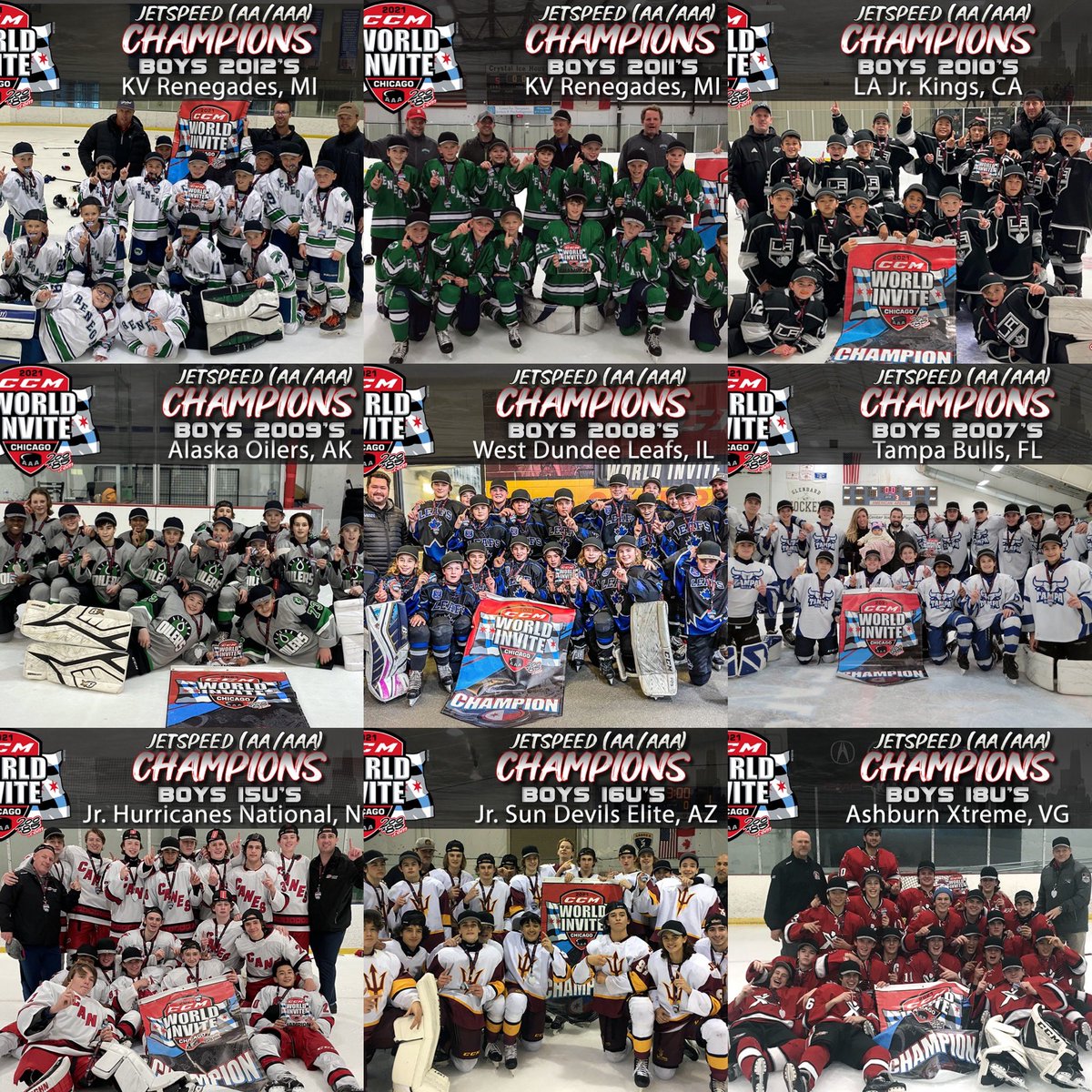 200x85's tweet image. Introducing the @CCMHockey Jetspeed Champs of the CCM 🌍 Invite 👑 🏆! @JrKingsHockey @AlaskaOilers @LeafsHockeyClub  #tampabulls @Jrhurricanes @SunDevilHockey @KVHA_Hockey @bulls_tampa