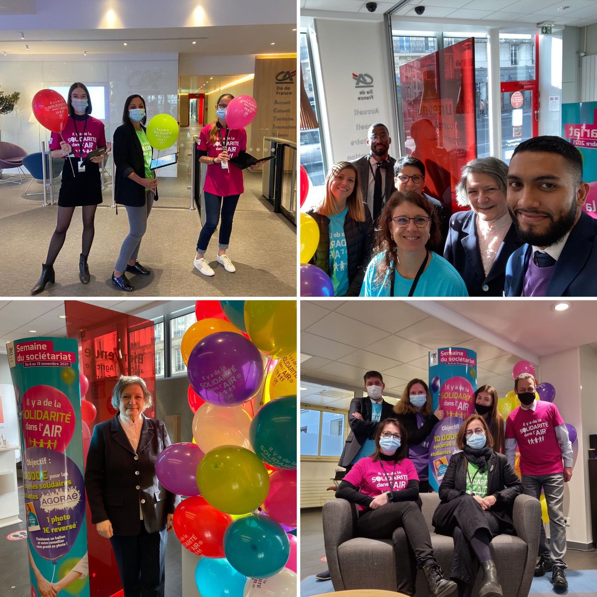 Prigent_Sarah_'s tweet photo. La dynamique autour de la #solidarité se poursuit… #BallonSolidaireCAIDF
Les équipes des agences, du siège, et la Présidente de la CL de Lafayette sont mobilisées🎈🎈🎈
1 📸 = 1€ aux épiceries #AGORAé de la @La_FAGE 
Soutenons les jeunes 📸 🎈 📸
@CA_IDF https://t.co/SyNKvsIYhG