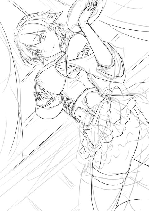 原稿の合間にメイド比叡ちゃん 