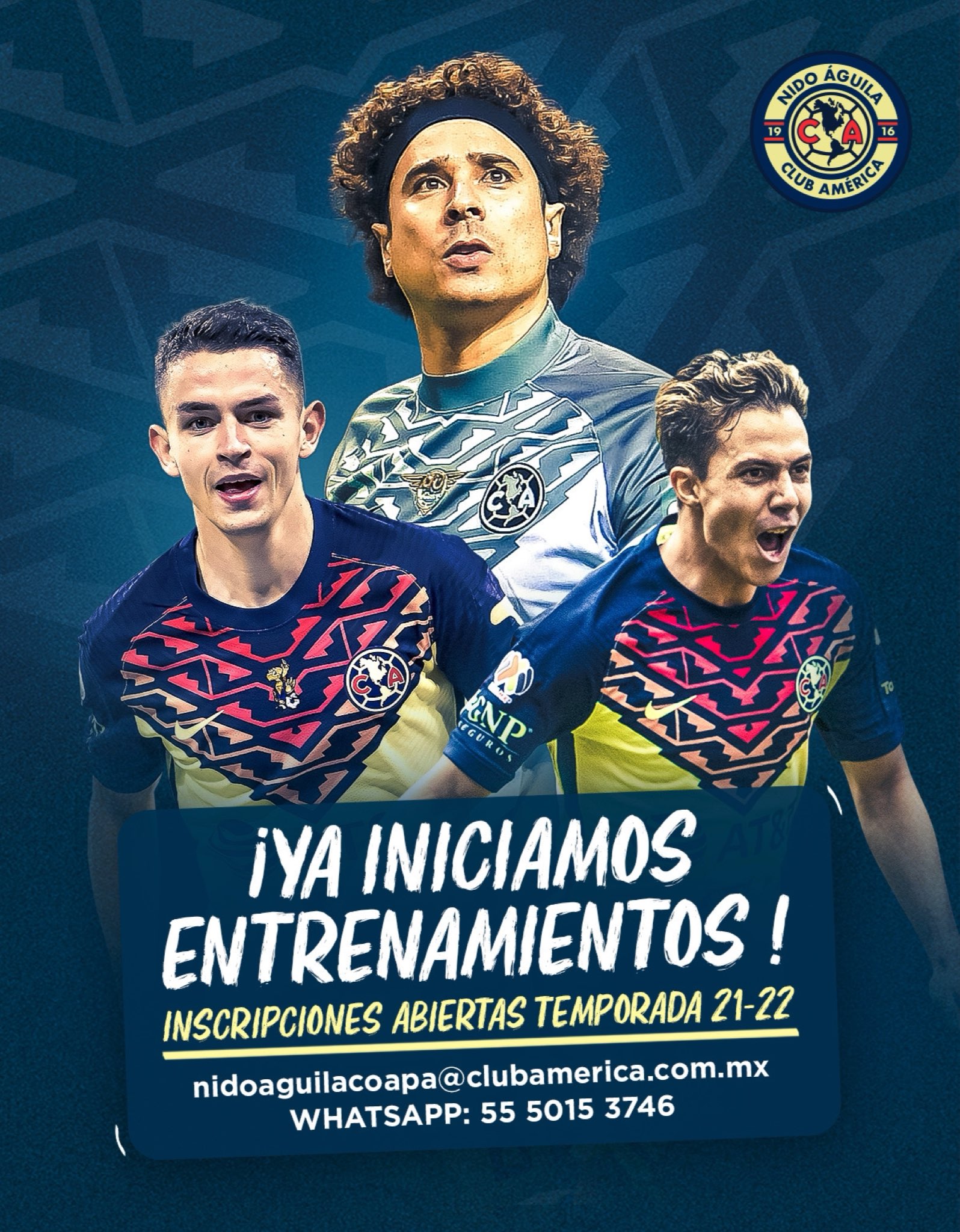 Club América on Twitter "🔵 𝐍𝐢𝐝𝐨 Á𝐠𝐮𝐢𝐥𝐚 𝐂𝐨𝐚𝐩𝐚 🟡 ¡Iniciamos