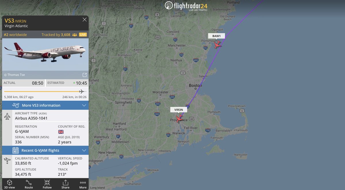 flightradar24's tweet photo. #VS3 beginning its descent into New York. #BA1 a few minutes behind.

VS3: https://t.co/rgmi4PjW0q

BA1: https://t.co/PABr1RM42y https://t.co/P3IsO8dGGZ