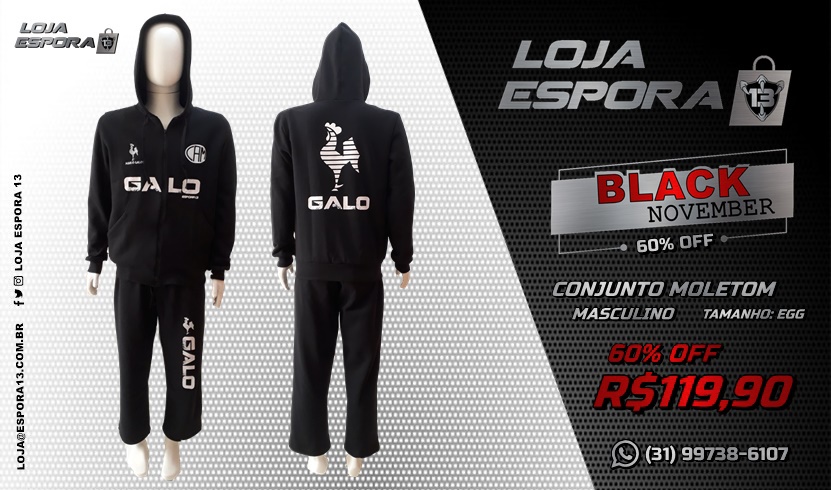LojaEspora13's tweet photo. Black November com até 60% OFF na @LojaEspora13

- Conjunto Moletom Masculino
- Todo Forrado
- Escudo Retrô - Bordado
- Capuz com cordão
- Moletom: 2 bolsos
- Calça: 3 bolsos e cordão
- Tamanho EGG

PEDIDOS de Seg a Sex de 13h às 18h
Whatsapp: 📞(31) 99738-6107
Siga @LojaEspora13 https://t.co/8IIpxU0hB3