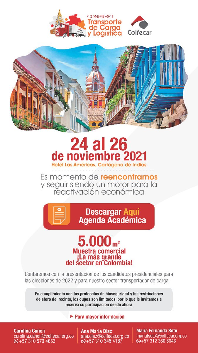 mariofontalvof's tweet photo. Nos volvemos a encontrar del 24 al 26 de noviembre en el Congreso de Transporte de Carga y Logística de @Colfecar, uno de los principales eventos del sector en el país. Estaremos presentes como #clusterlogistica impulsado por @camaracomerbog +Info en: https://t.co/bG1OIeLZak https://t.co/PCdwUmTwym