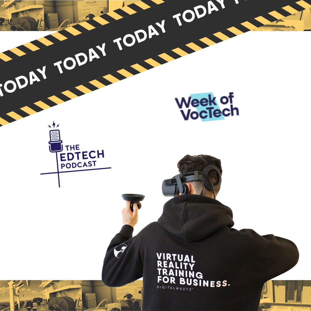 digitalnauts's tweet photo. 🚨TODAY🚨 Our Co-Founder and CTO Mark Baxter will be joining #VoctechPodcast @UfiTrust with a LIVE episode recording on #TechforGood @PodcastEdtech. You can join us here: https://t.co/LrmHK4EPgX #VR #podcasts https://t.co/EU7irsIQ5M