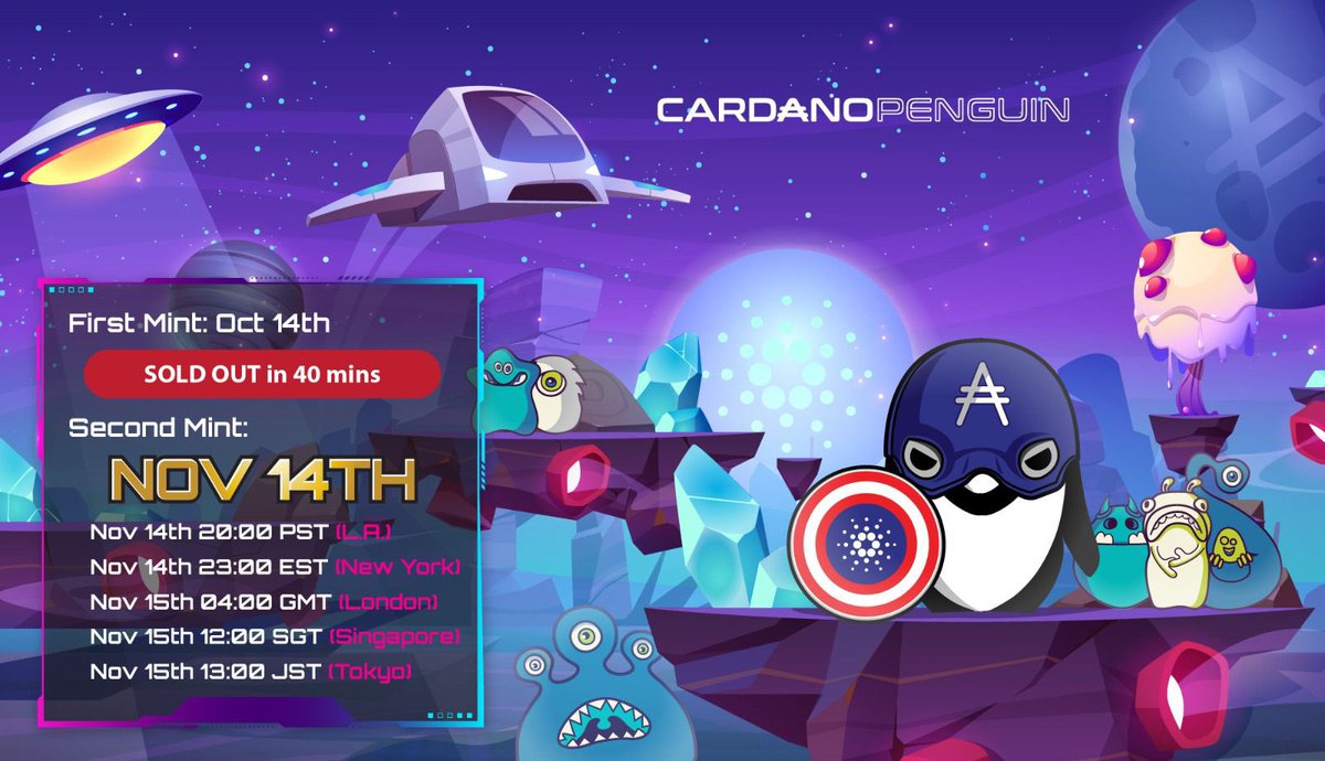 Missed Our 1st Drop?  We got you 💪 🚀

1⃣️ Join Discord and become OG Penguin
2⃣️ LK, RT, Tag 3 friends
3⃣️ Show proof in comments👇
4⃣️ NFT to a winner 
48hr ⏰

discord.gg/thecardanopeng…

#cnft #nft #penguin2themoon