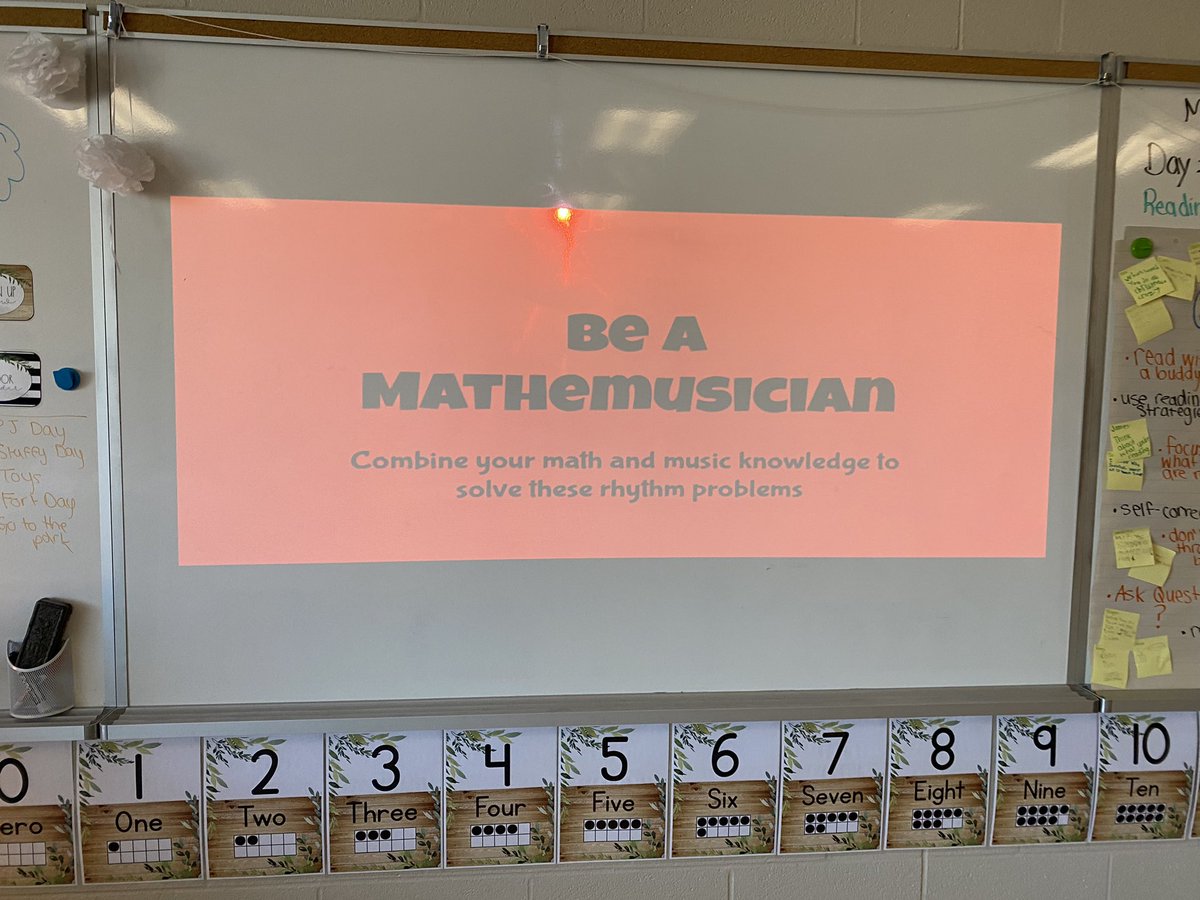 Being #mathemusicians today @SACTVDSB as we combined our music and math knowledge to solve rhythm problems. Ss loved it and were asking for more! @TVDSBmath