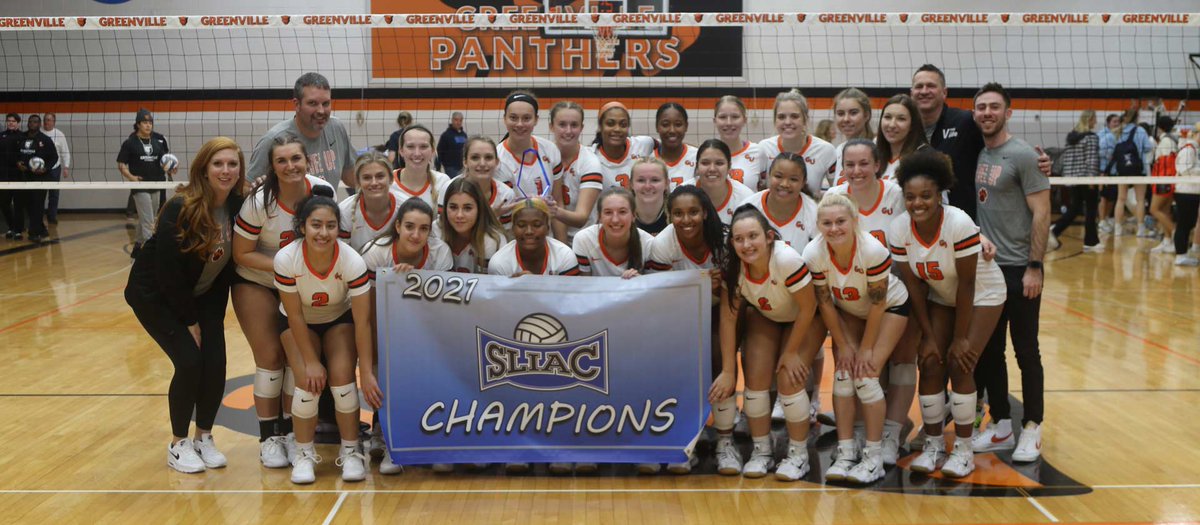 GreenvilleUniv's tweet photo. ICYMI: On Saturday, the Womens Volleyball team won its 7th SLIAC tournament and is headed to the NCAADIII National Tournament for the 6th time in program history! 

#GOPanthers https://t.co/qQS5pCsqPu