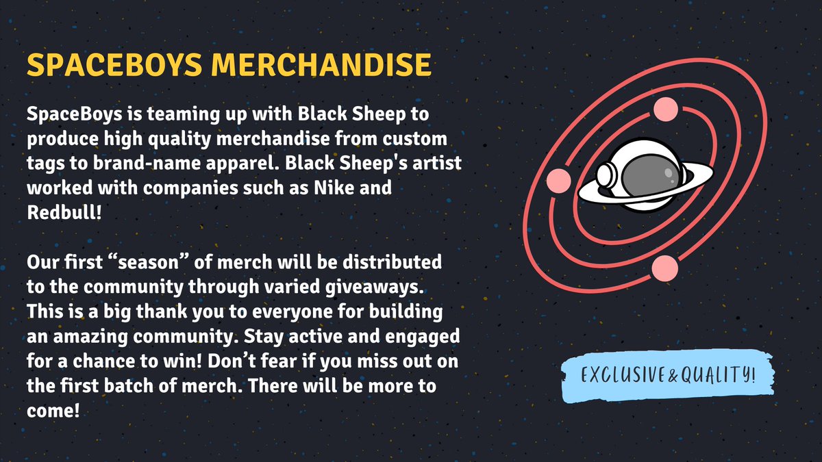 SpaceBoysNFTs's tweet photo. gm Spaceboys 🚀

✨SPACEMAP: Merch ✨

#NFT #SpaceboysNFT #Space #Merch #wgmi #NFTCommunity https://t.co/D0vbmg9DW6
