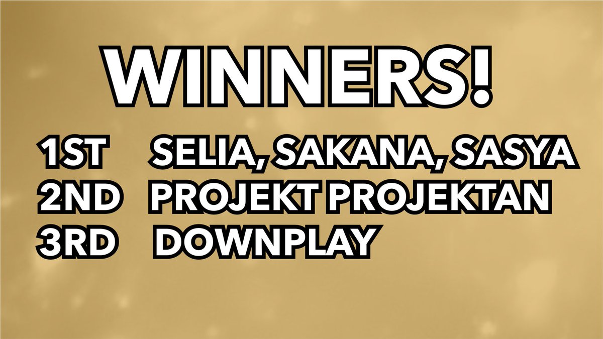 ProjektGenesisV's tweet photo. OTSUNESIS! SELAMAT KEPADA PARA PEMENANG!  Selamat juga bagi yang telah masuk Top 10 dan Notable Covers! 
Terima kasih semuanya telah berpartisipasi dalam Janji Cover Contest! Kalian semua luar biasa! Sampai jumpa di Projekt selanjutnya! https://t.co/8gvoI7NShv