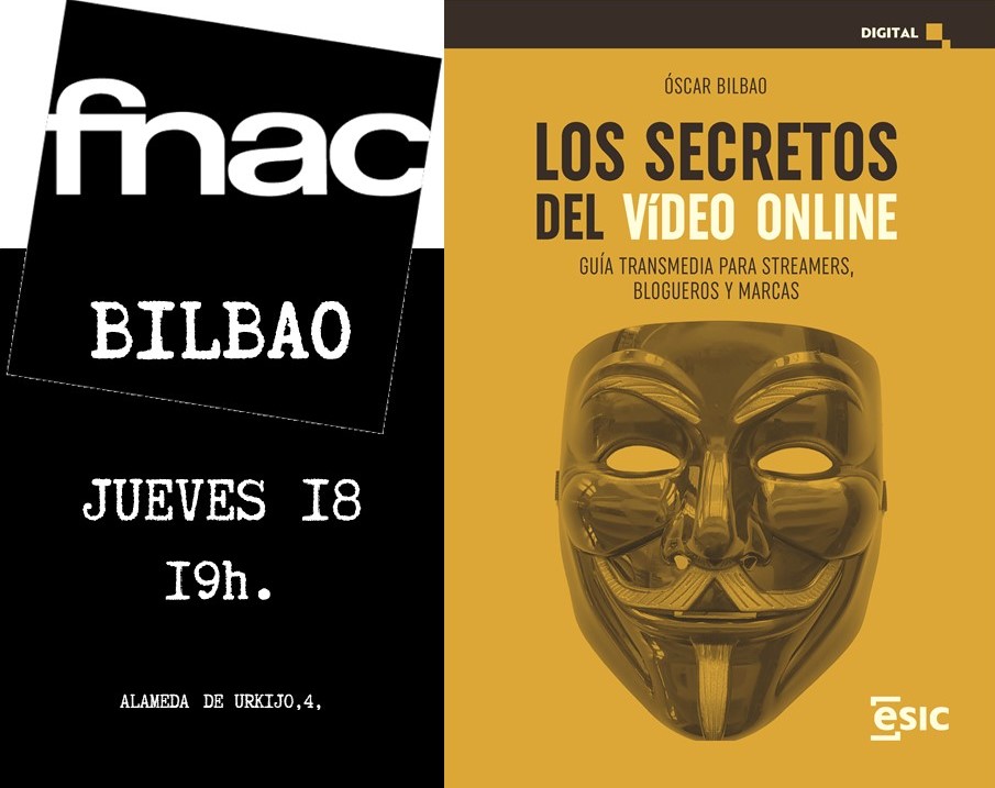 GRevelados's tweet photo. Entre pintxo y pote, jueves 19, a las 19 h. en @Fnac_EUS Bilbao "Los secretos del vídeo online" (@EsicEditorial) hablaremos de #TikTok, el zurito de los vídeos, del txipirón y del #metaverso, que es como Bilbao de grande. #VideoOnline #Streaming #Videoblogging #Videomarketing https://t.co/4WkQNRE1AI