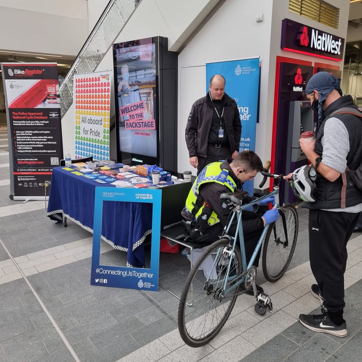 #EVENTS | It has been a successful day registering a variety of pedal and power-assisted cycles 🚲🛴 #BikeRegister is a national database used by all Police Forces including @BTP & @WMPolice. Marked bikes deter thieves and help officers locate any lost or stolen. #LockItMarkIt