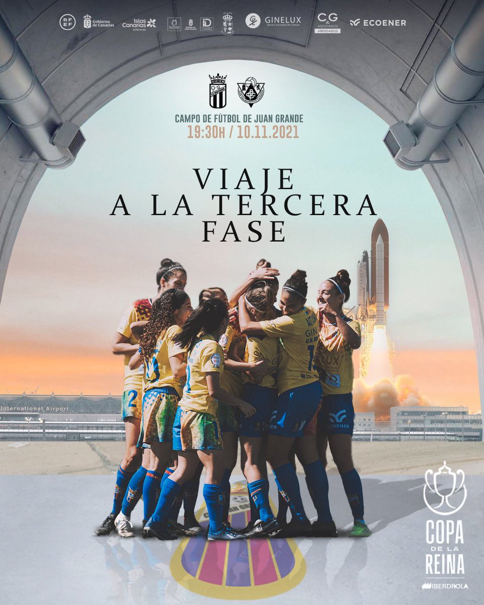 Maspalomas Costa Canaria CD Juan Grande (@cdjuangrandef) on Twitter photo 🎨 #ELCARTEL | ¡LLEGA LA COPA!
Este miércoles, nuestras jugadoras pondrán 🚀 rumbo a la tercera fase con tu apoyo incondicional, porque eres parte de la fuerza 🗣
🆚 <a href="/CacerenoFem/">Cacereño Femenino</a>
⏰ 19:30h (HC)
🏟 Campo de Fútbol de Juan Grande
🎟 Entradas 5€
#CopaDeLaReina 🎨 #ELCARTEL | ¡LLEGA LA COPA!
Este miércoles, nuestras jugadoras pondrán 🚀 rumbo a la tercera fase con tu apoyo incondicional, porque eres parte de la fuerza 🗣
🆚 <a href="/CacerenoFem/">Cacereño Femenino</a>
⏰ 19:30h (HC)
🏟 Campo de Fútbol de Juan Grande
🎟 Entradas 5€
#CopaDeLaReina
