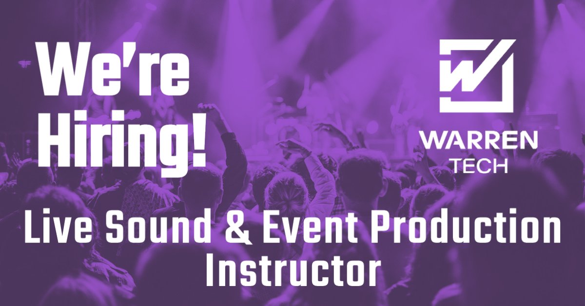 WarrenTechJPS's tweet photo. 🚨 WE'RE HIRING!🚨 🎸 Live Sound & Event Production Instructor🎤 Be a part of shaping the next generation of pilots and aviation professionals.
https://t.co/Ked9VYlLkw
#livesound #eventproduction #concertproduct #WarrenTech @JeffcoSchoolsHR @TeamJeffco https://t.co/eZsBSVm1B8