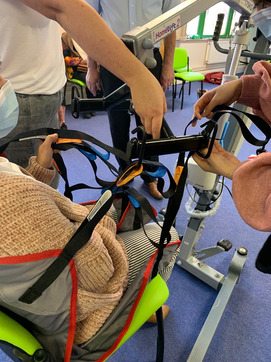 CDCareTraining's tweet photo. Here's a snapshot of Day 2 of the "All Wales Passport" / “Highfield Level 2 Award in Moving People Safely (RQF)”.
Use of the hoist: It’s vital to get this bit right for the safety of all concerned. https://t.co/zDu2FR1Lom