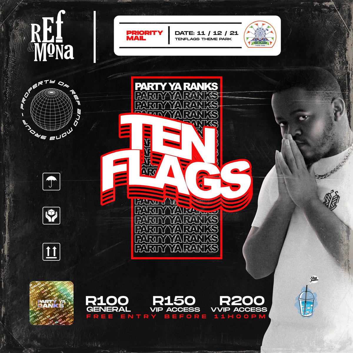 JabuRanks's tweet photo. Big night... You don’t wanna miss this one. #PartyYaRanks at Ten Flags 🔥 https://t.co/p8ot8qBJ89