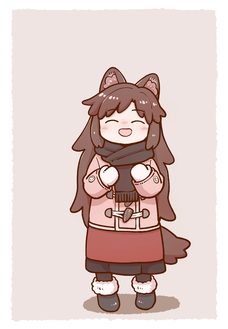 imaizumi kagerou 1girl scarf wolf tail solo animal ears wolf ears brown hair  illustration images