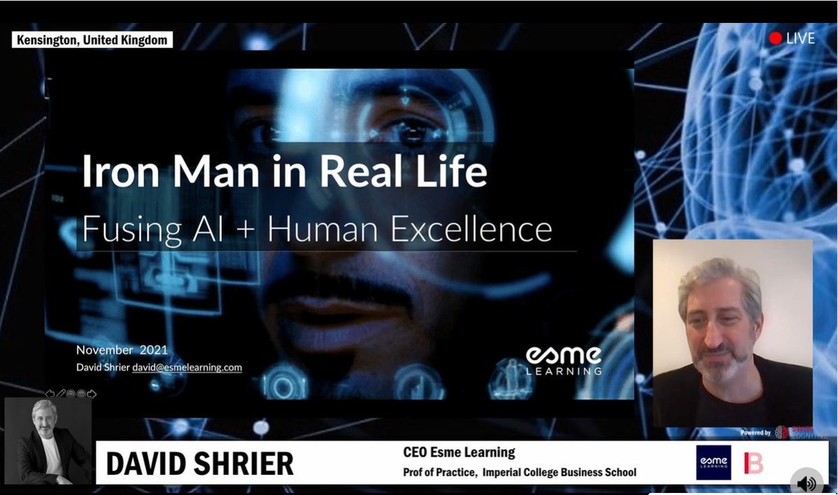 SwissCognitive's tweet photo. Have you ever thought about combining an #IronMan with #AI π€π§? That is what is happening now.π€ΈββοΈπ€©
@DavidShrier deep-diving in his keynote: ""Iron Man in Real Life: Fusing #AI + Human Excellence"" π§
Join now our #CognitiveVirtual live:
π https://t.co/sIeD6WUNkW https://t.co/wn7KLl0tQG